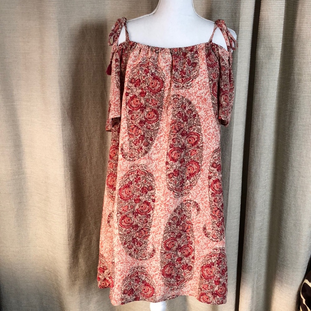 Madewell silk cold shoulder dress